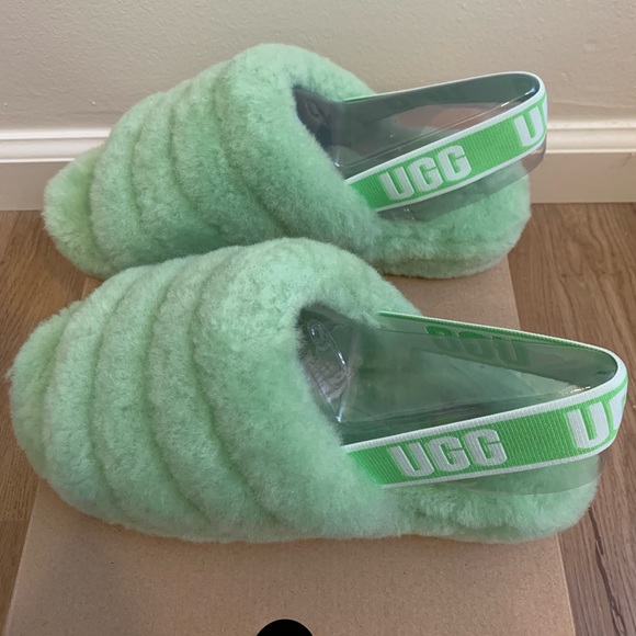 UGG Fluff Yeah Slide Apple Green Women’s Size 9 New With Box - Picture 4 of 8